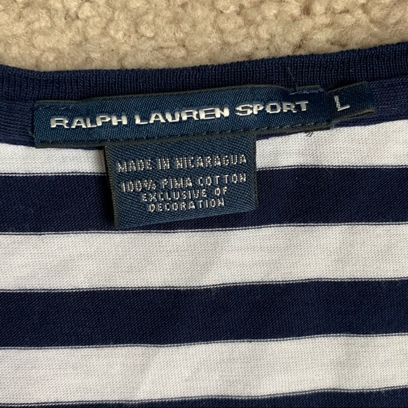 Ralph Lauren Sport Striped V-Neck Tee - Picture 6 of 7